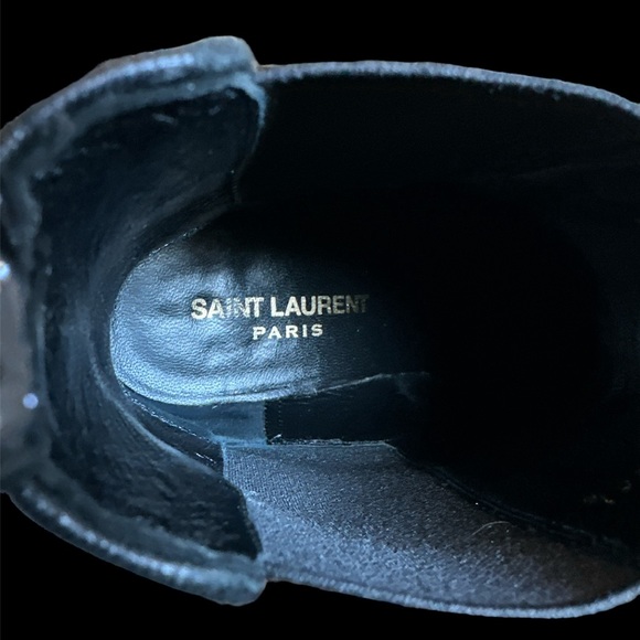 Saint Laurent ankle boots 6.5 Silver and Black Velvet Stars - Picture 3 of 5